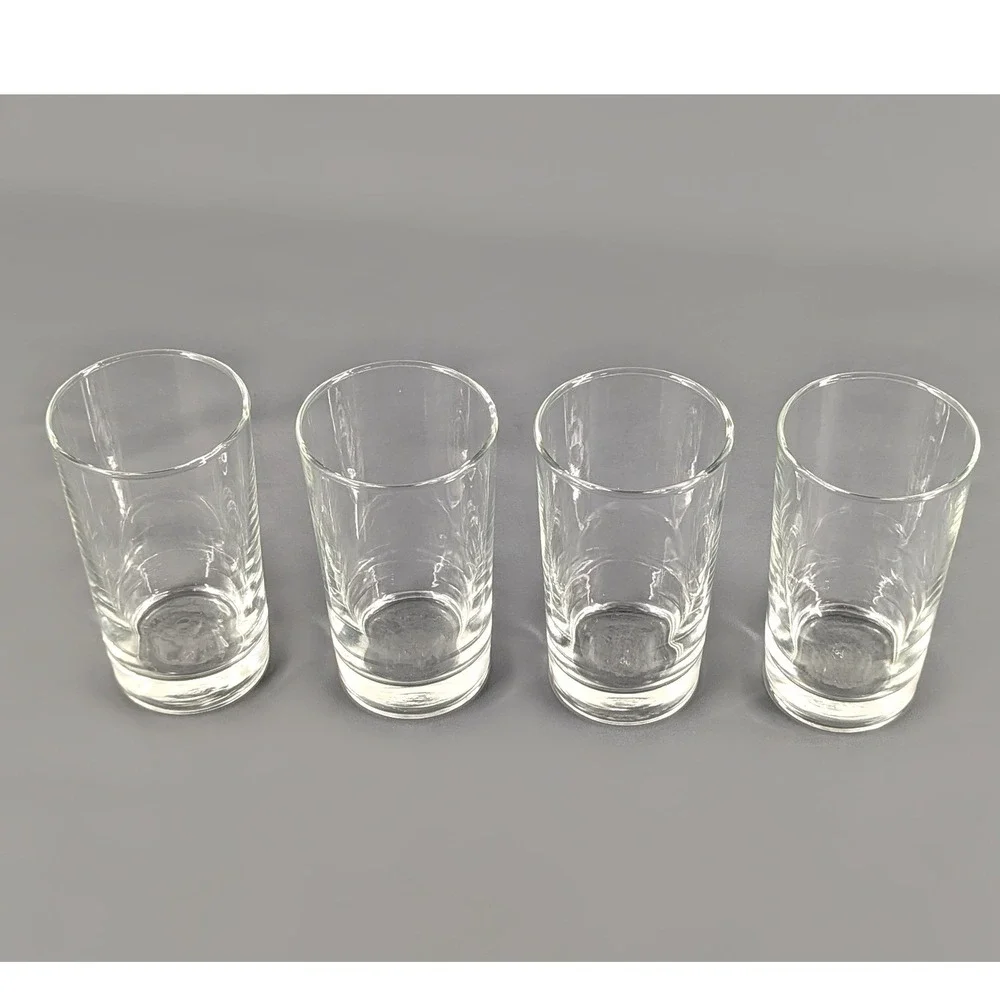 Set of 4 Clear Glass Highball Tumblers Weighted Base 10oz Drinking Glasses